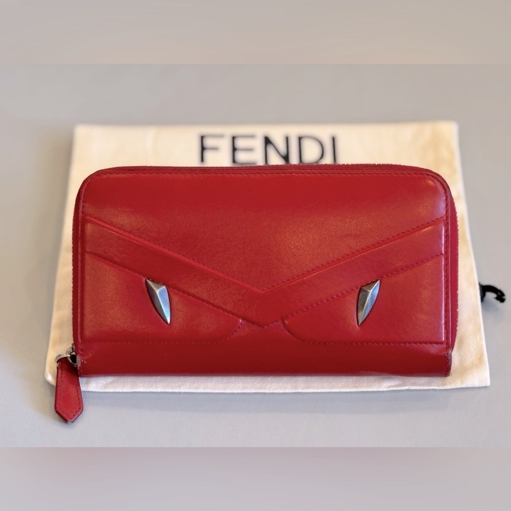FENDI Monster Long Leather Wallet